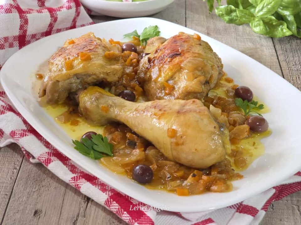 Pollo in agrodolce con cipolle e carote
