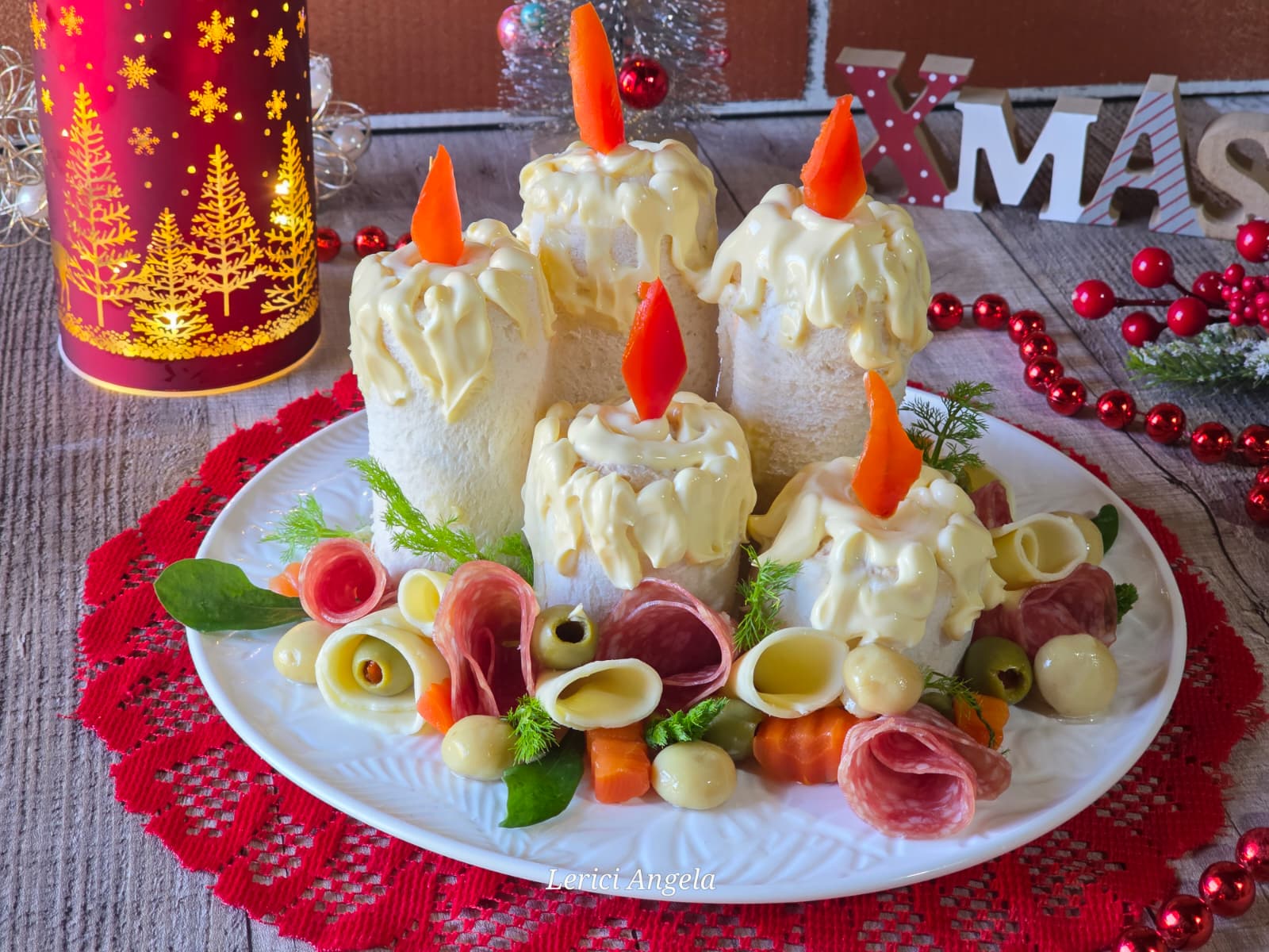 Candele di natale salate farcite