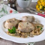 Filetto di maiale cremoso con i funghi