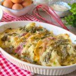 Le crespelle con carciofi e prosciutto cotto in versione Classica e Rustica