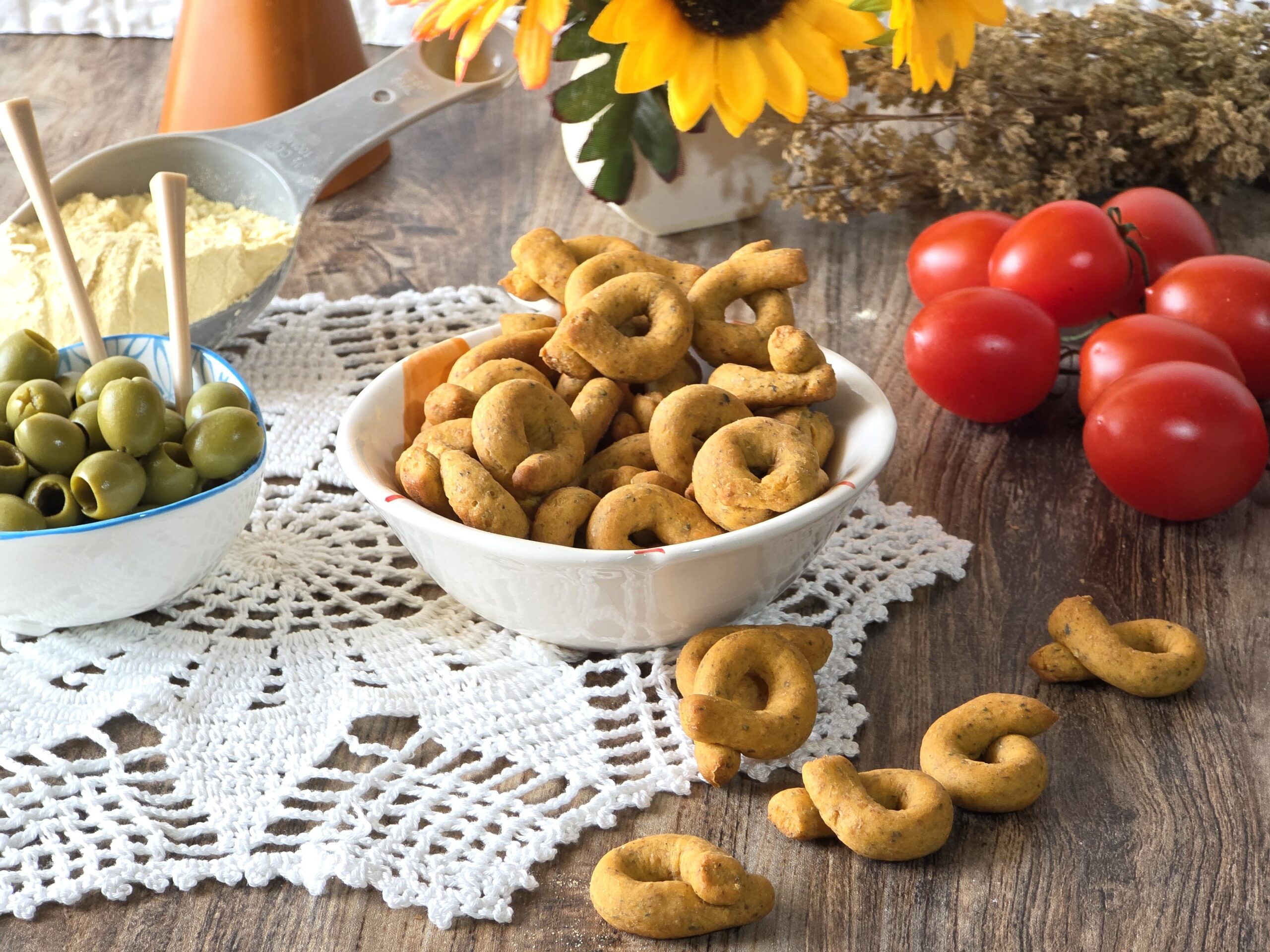 Taralli leggeri alla farina di ceci e integrale