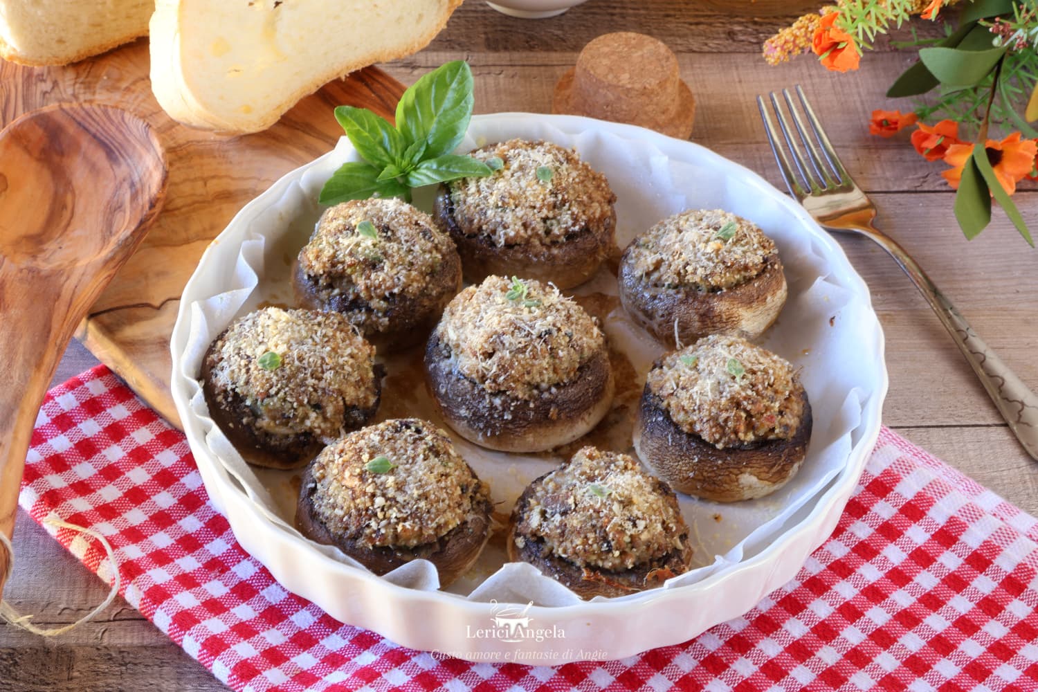 Funghi Ripieni Grattinati