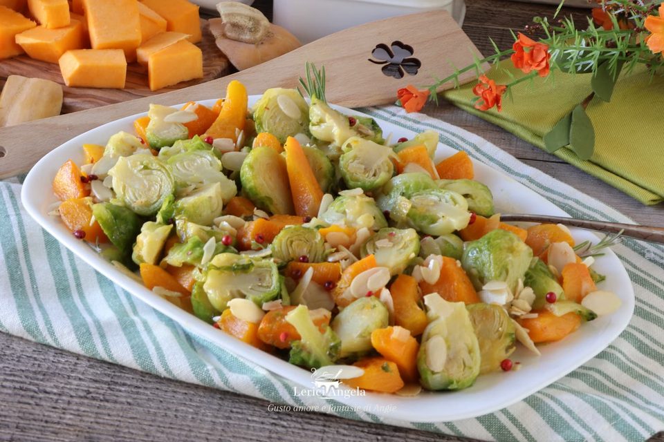 Zucca e Cavoletti di Bruxelles in Padella Croccanti e Veloci