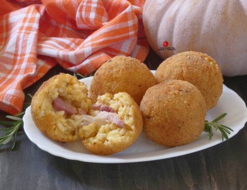 Arancini alla zucca con pancetta