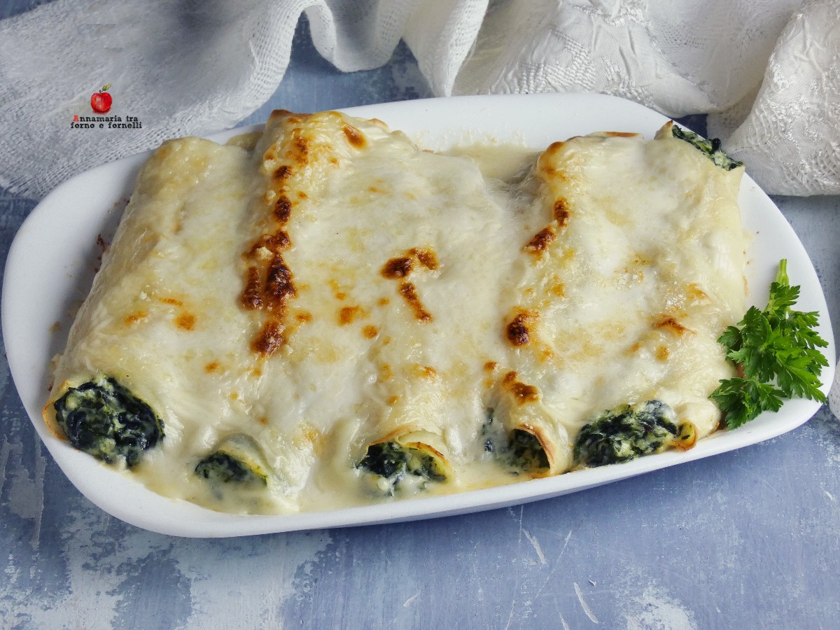 cannelloni con spinaci e ricotta