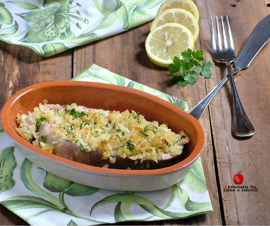 salmone gratinato al limone