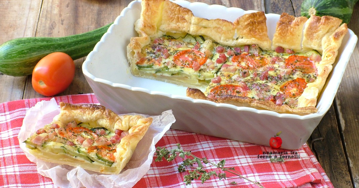 Torta salata con zucchine patate e pomodori idea facile e gustosa per cena