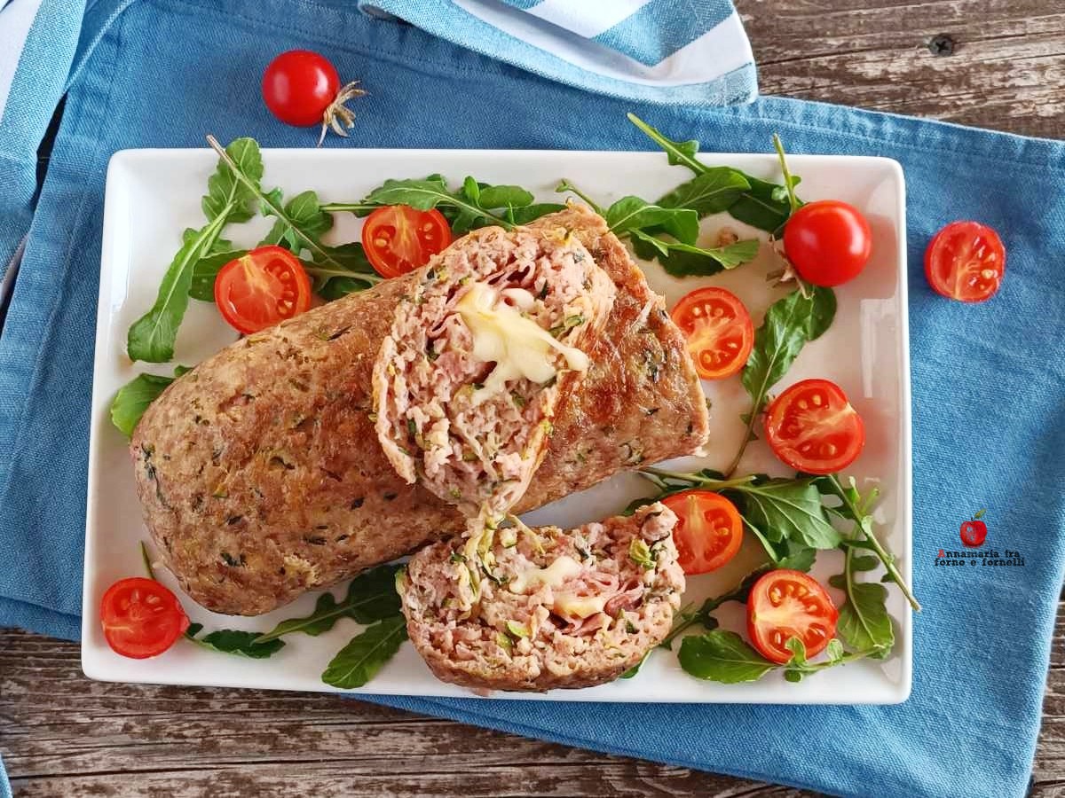 polpettone di carne e zucchine farcito