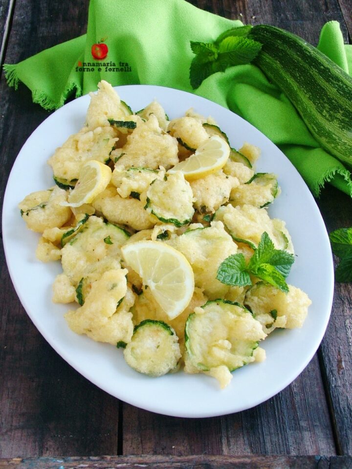 zucchine in pastella al limone