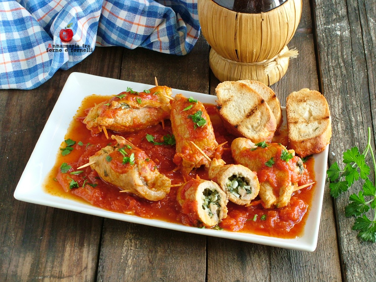 involtini di lonza al sugo