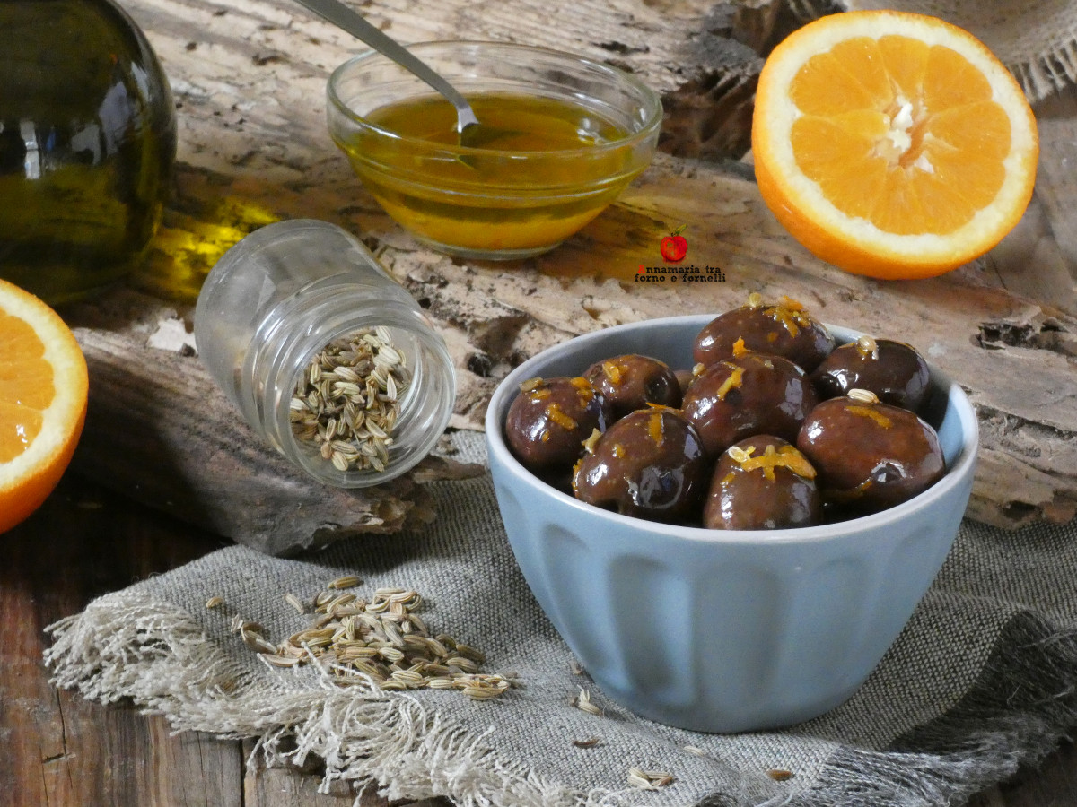 olive nere all'arancia