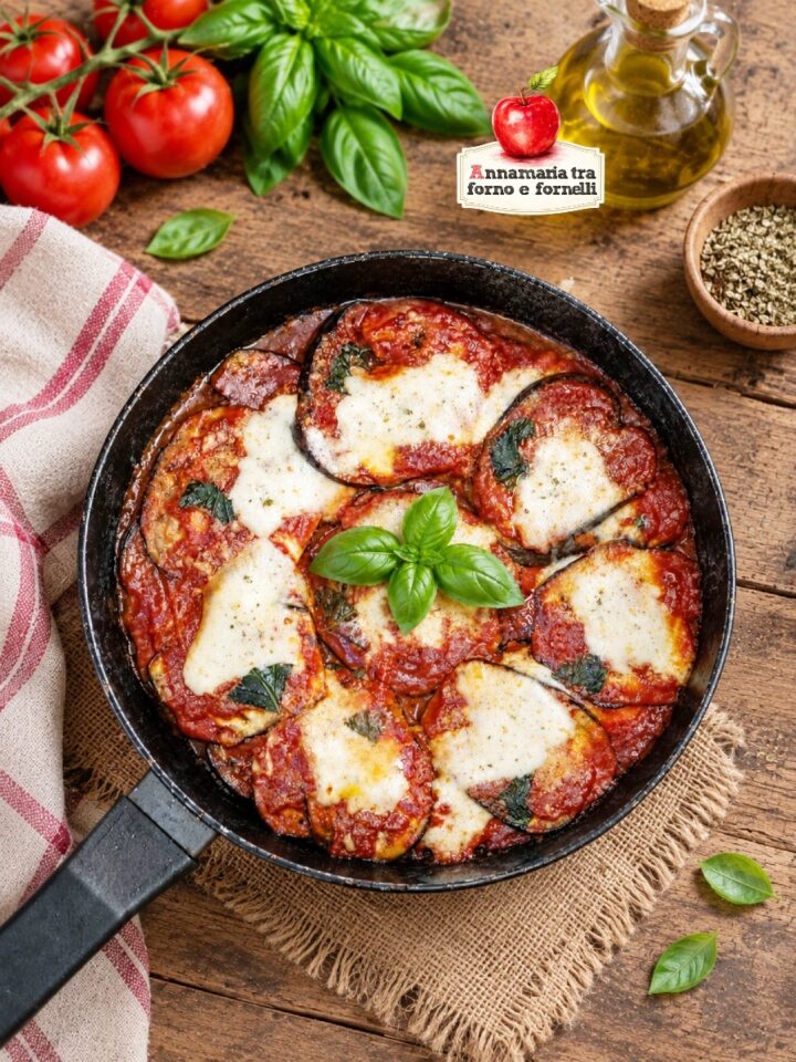 melanzane al sugo in padella con provola filante
