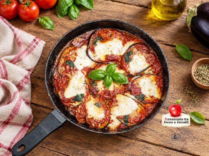 melanzane al sugo in padella con provola filante