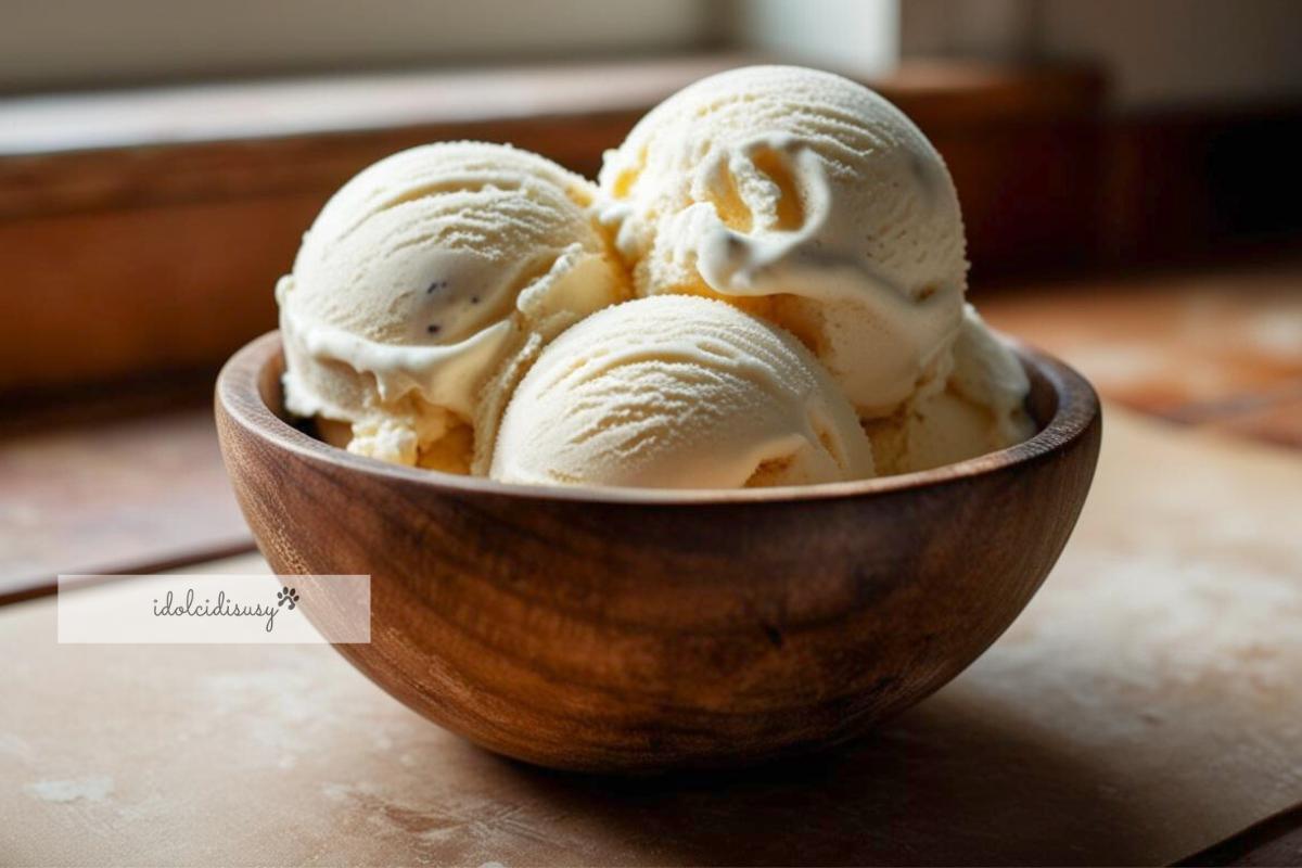 Dolce estivo: gelato alla vaniglia cremoso preparato con il Bimby, presentato in ciotola leggera