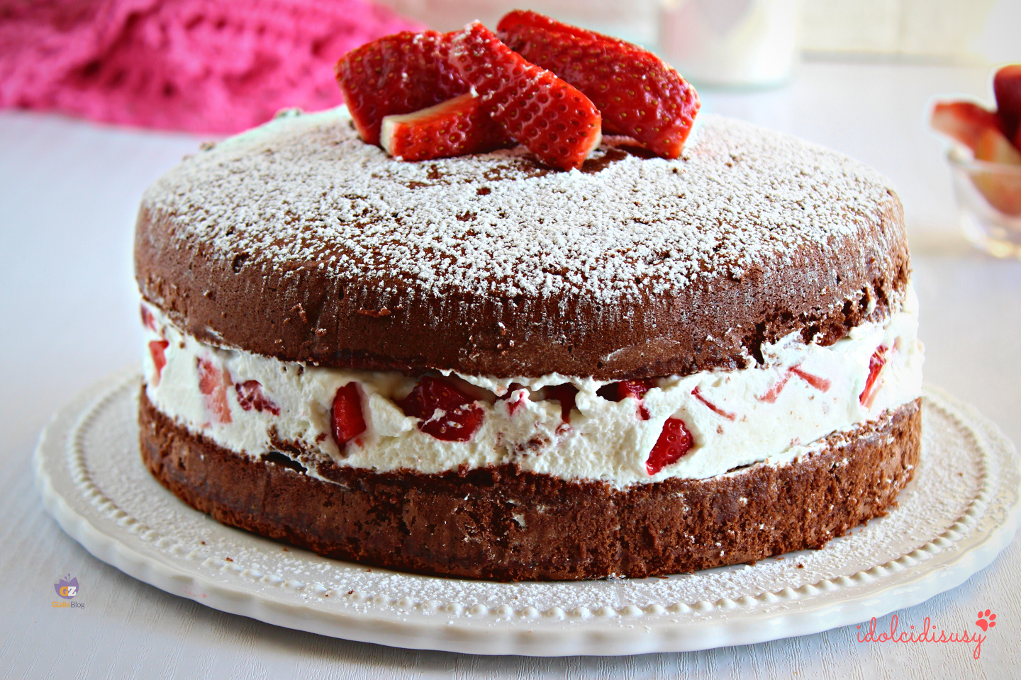 idolcidisusy torta al cioccolato fragole e panna