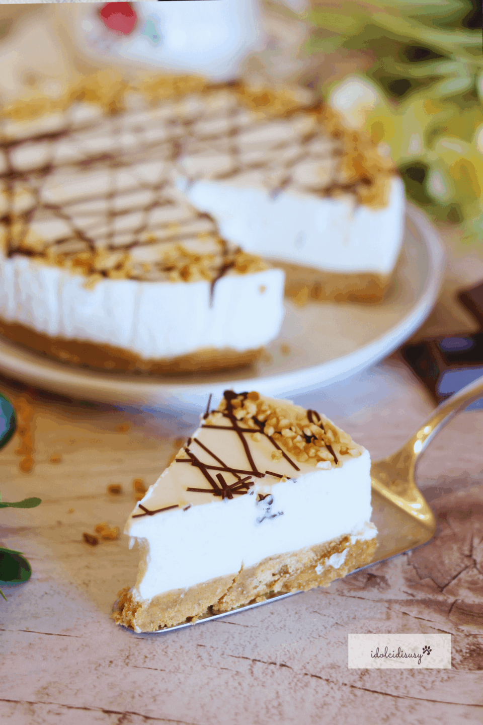 Fetta di Torta allo yogurt senza cottura