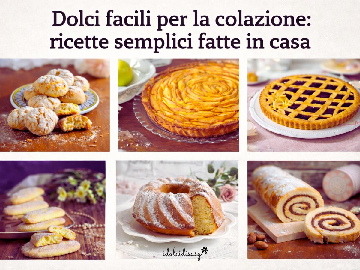 Dolci facili per la colazione fatti in casa: biscotti, crostata, ciambella soffice e rotolo dolce