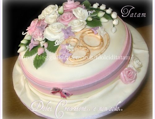 Torta Bouquet di rose perlate