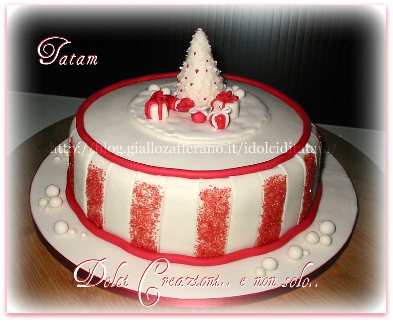Christmas Cake in bianco e rosso