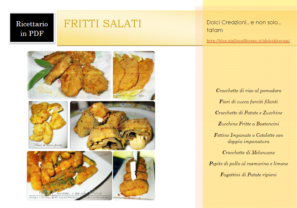 Ricettario gratuito in PDF Fritti Salati