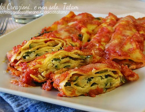 Rotolo di pasta ripieno al forno