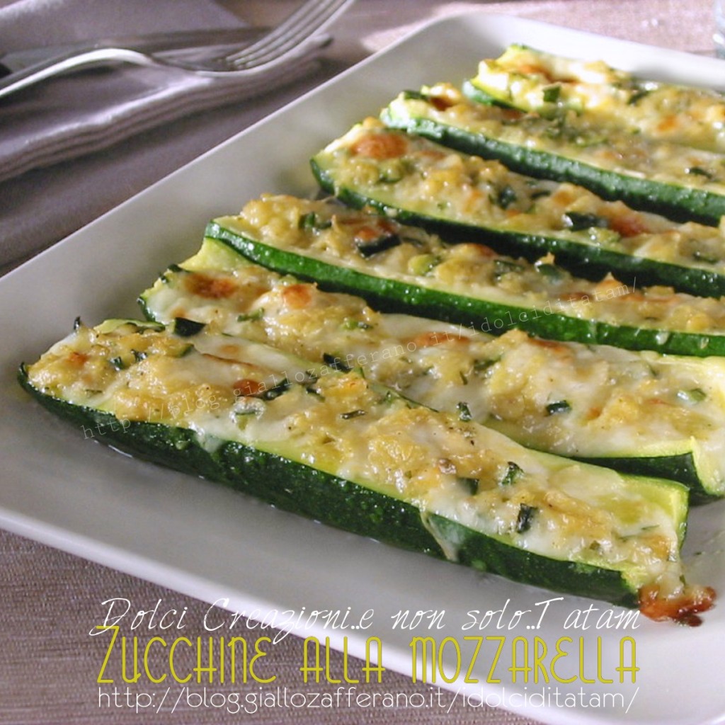 Zucchine Alla Mozzarella Gratinate Al Forno, Ottime Sia Calde Che Fredde.