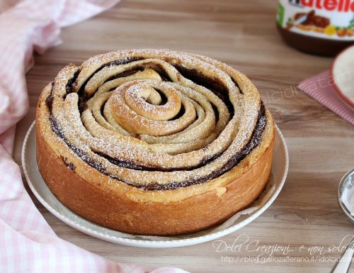 Torta a spirale di pan brioche alla nutella, ricetta fotografata