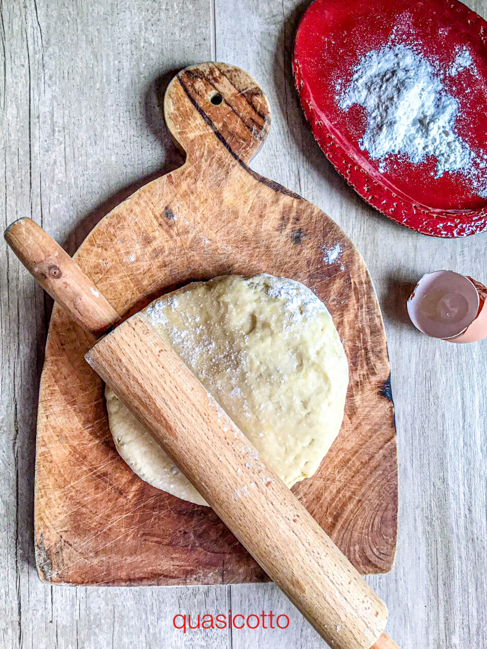Pasta brise’ preparata con la ricotta