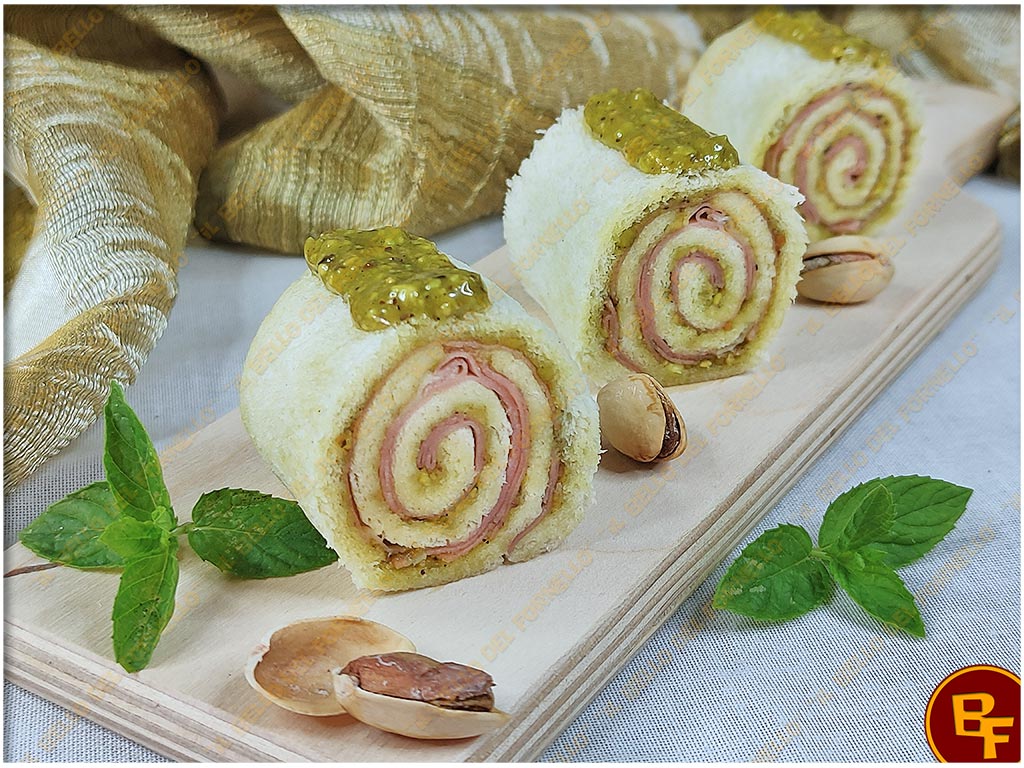 Girelle Di Tramezzini Con Pistacchi E Mortadella Il Bello Del Fornello