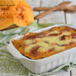Gateau di zucca gialla con speck e provola affumicata