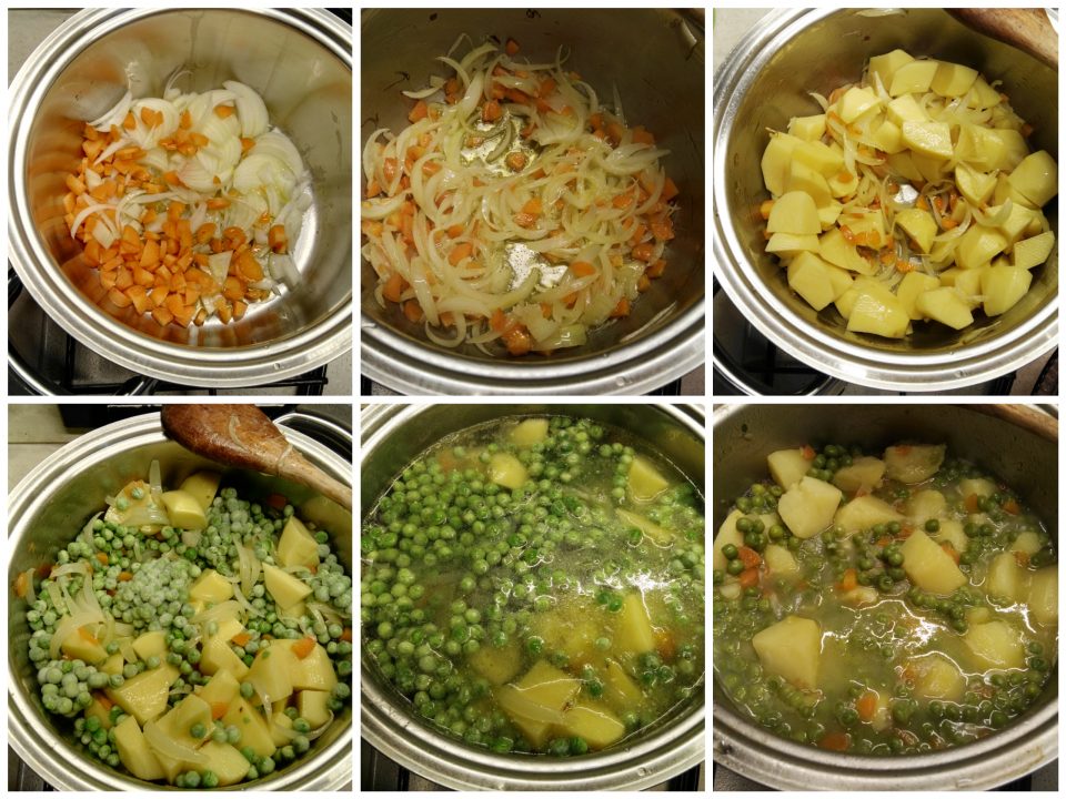 Zuppa di piselli e patate