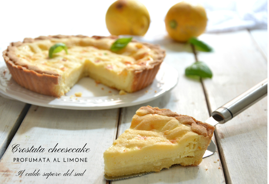 Crostata cheesecake profumata al limone