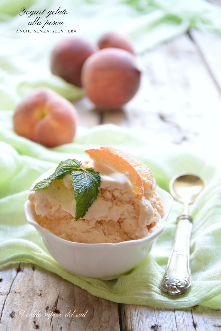Yogurt gelato alla pesca anche senza gelatiera