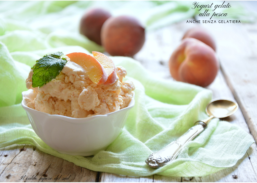 Yogurt gelato alla pesca anche senza gelatiera