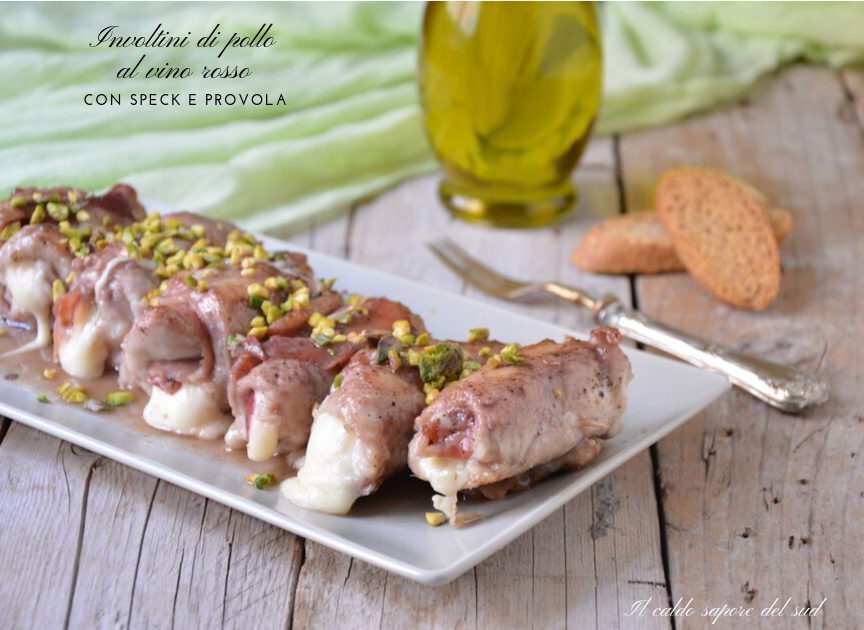Involtini di pollo al vino rosso