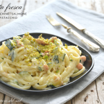 Pasta zucchine salmone e pistacchio
