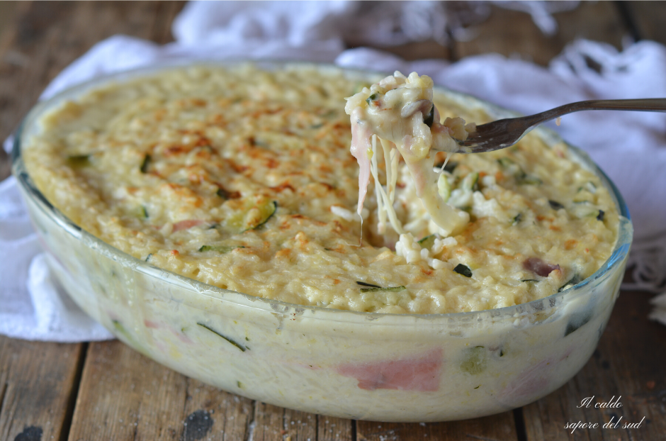 Riso al forno con zucchine scamorza affumicata e prosciutto - Blog di ...