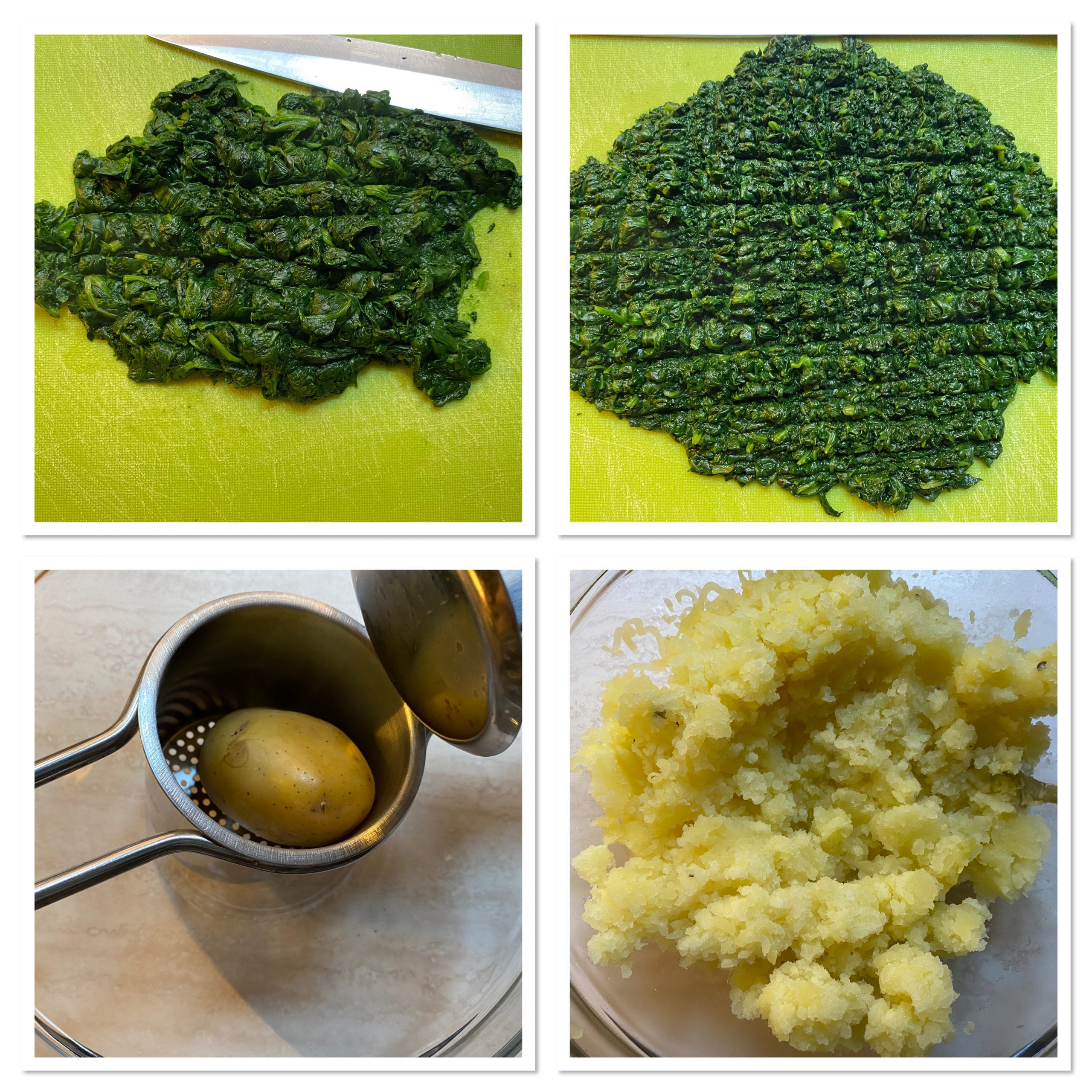 Sciacquate gli spinaci e scartate le foglie più dure e vecchie, quindi lasciate che scolino per bene.  Raccoglieteli in una padella capiente, coprite con un piatto in modo che vengano schiacciati un po' e cuocete a fiamma bassa per circa 15 minuti.   Lasciate che appassiscano, spegnete e fate raffreddare.