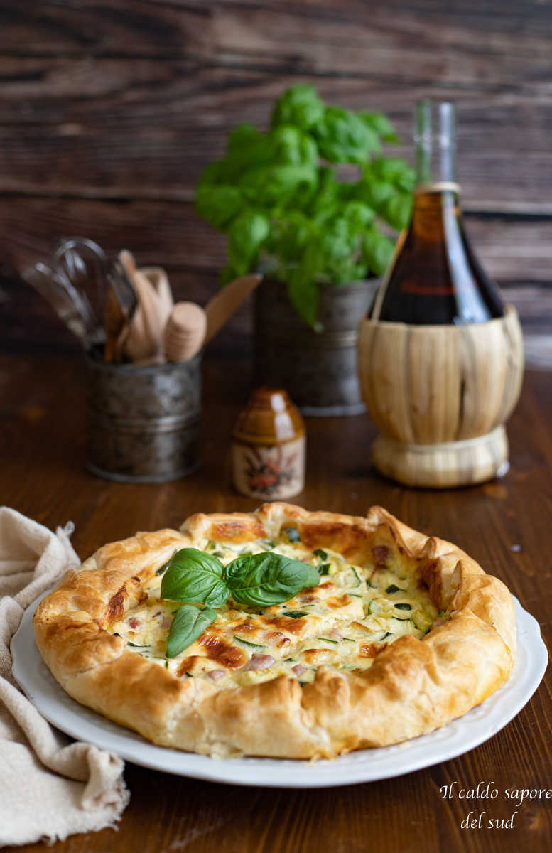 Quiche di zucchine con pancetta e formaggio