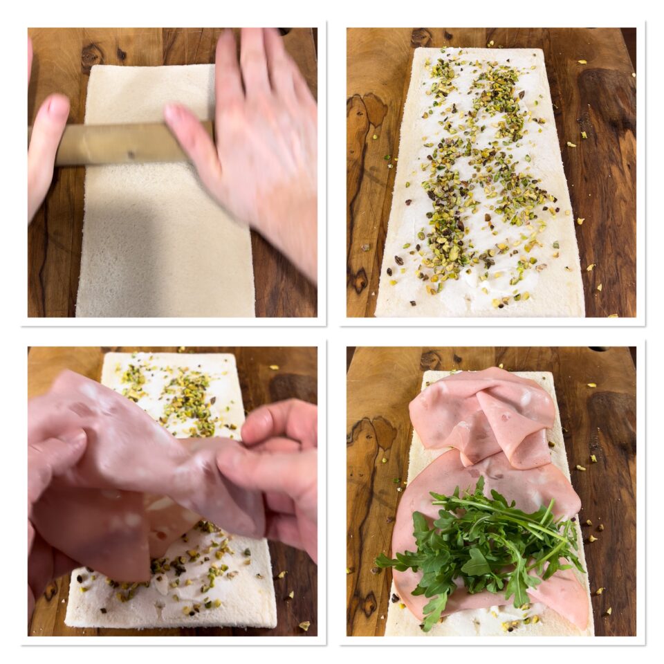 Girelle di tramezzini con mortadella e pistacchio Blog di Il caldo