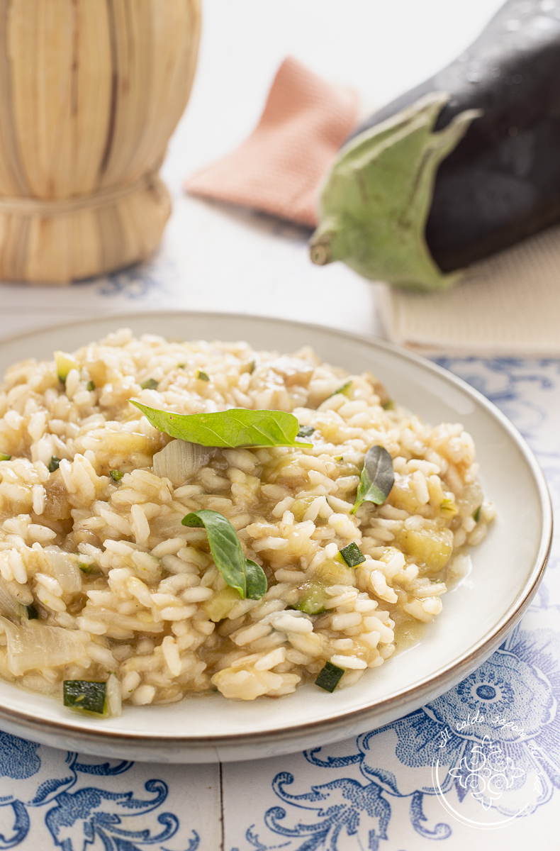 Risotto melanzane e zucchine Blog di Il caldo sapore del sud