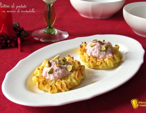 Cestini di patate con mousse di mortadella, ricetta