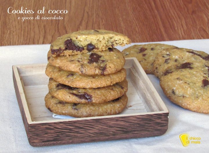 cookies al cocco e gocce di cioccolato ricetta americana il chicco di mais