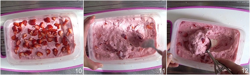 gelato furbo alla fragola senza panna senza gelatiera senza mescolare ricetta il chicco di mais 4 far rassodare il gelato