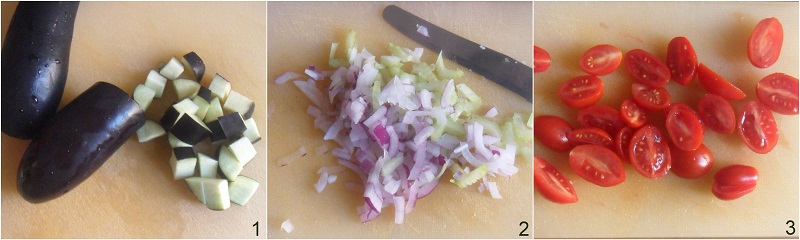 caponata di pesce spada con melanzane ricetta siciliana facile agrodolce il chicco di mais 1 tagliare le verdure