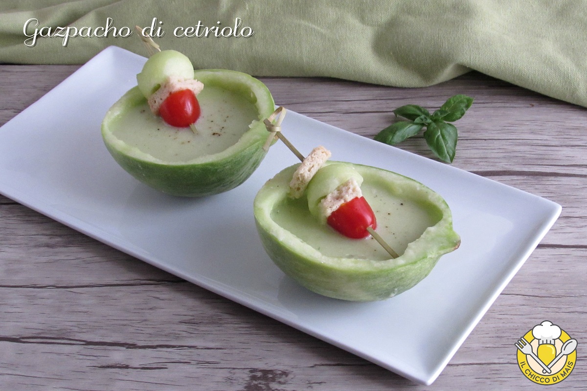 gazpacho di cetriolo ricetta estiva zuppa fredda senza cottura facile e veloce il chicco di mais