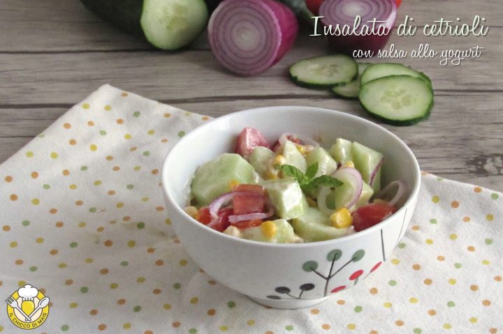 insalata di cetrioli con salsa allo yogurt ricetta light estiva fresca facile veloce il chicco di mais