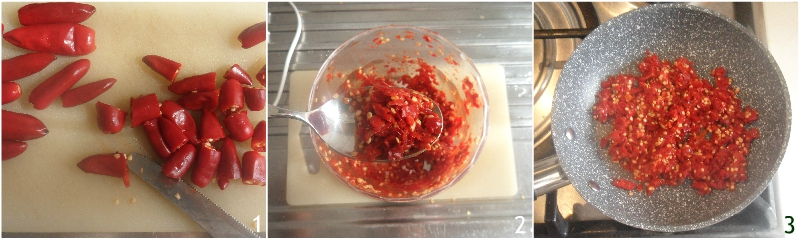 salsa piccante cinese e thailandese con peperoncino fresco tritato ricetta chili oil il chicco di mais tritare il peperoncino