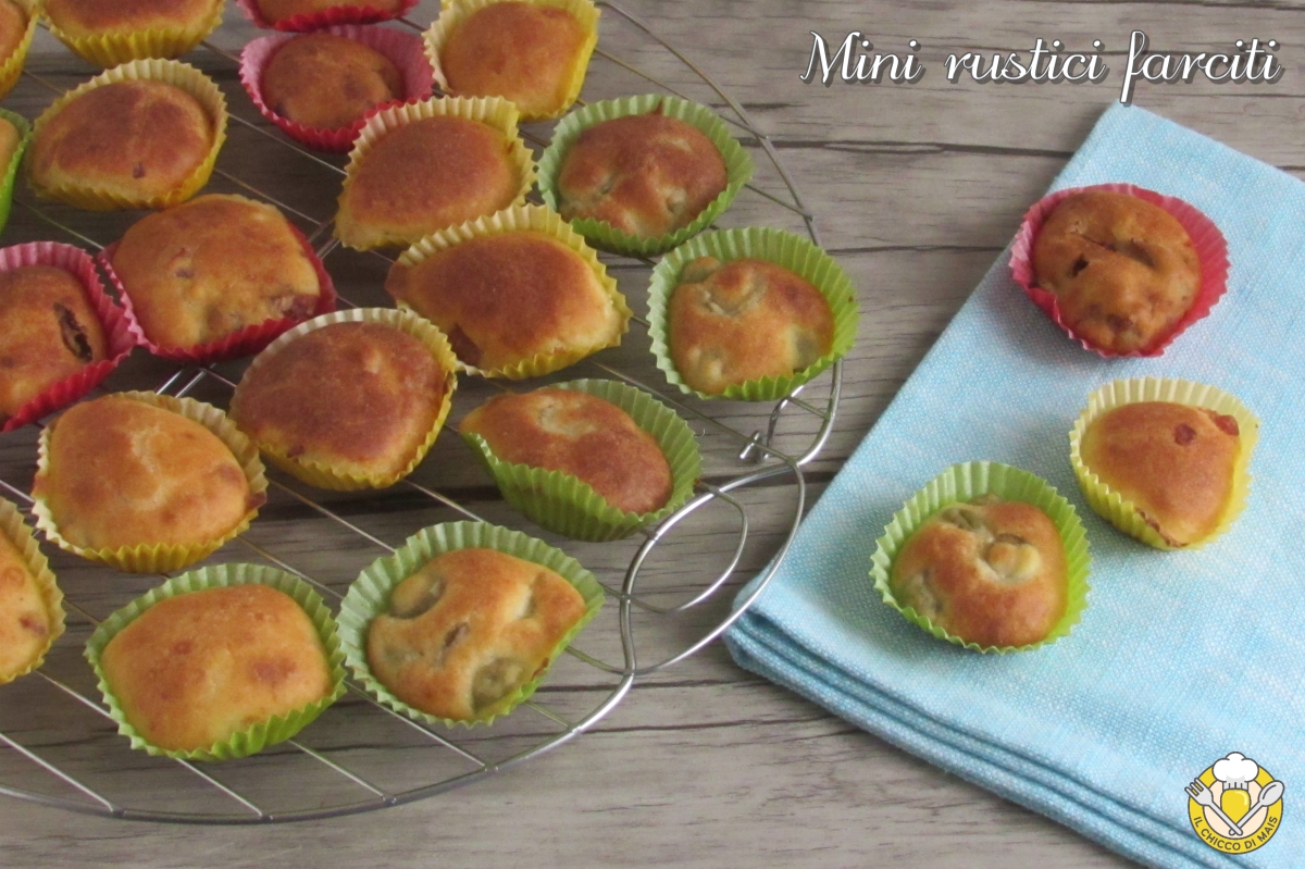 mini rustici farciti con olive pancetta pomodori secchi ricetta buffet feste rinfreschi il chicco di mais