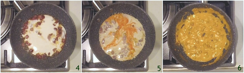 farfalle pancetta e zafferano cremose con panna ricetta facile e veloce il chicco di mais 2 unire panna e zafferano